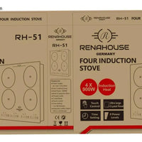 Estufa De Inducción 3600w Renahouse Germany 4 Puestos