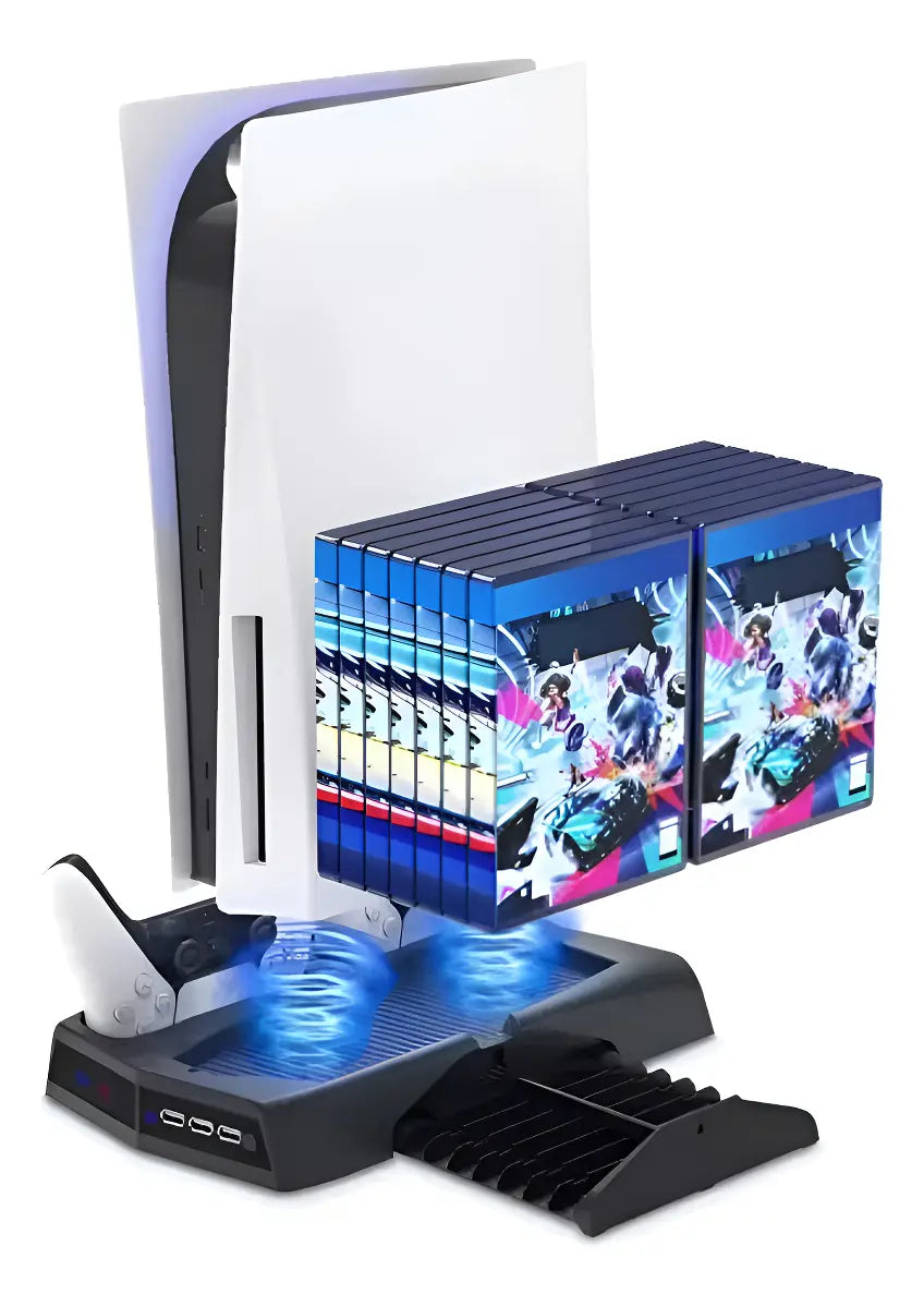 Base Refrigerante Para Play 5 Estación De Carga Dual 3 Usb