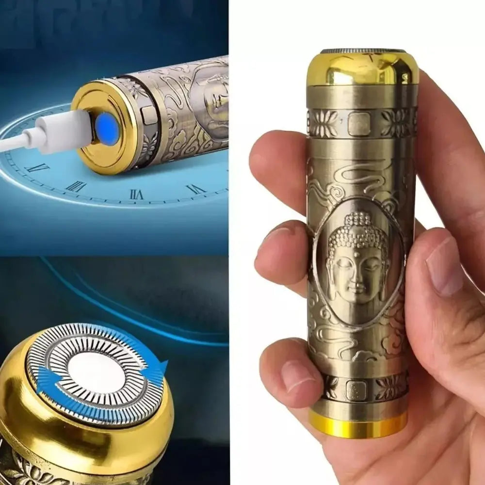 Mini Afeitadora Eléctrica T8 Recargable USB Tipo Shaver Dorada