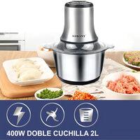 Procesador De Alimentos Picadora Eléctrica 400W 2.0L Sokany