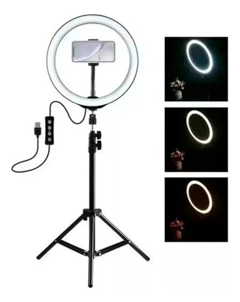 Aro Luz Led Para Fotografia Y Video 33cm Con Tripode 2.20 Mt
