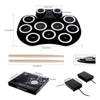 Batería Electrónica Musical Bluetooth Recargable Con Pedales