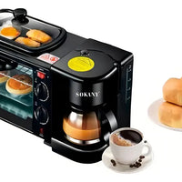 Horno Eléctrico Tostador Sokany Cafetera Parrilla 3 En 1
