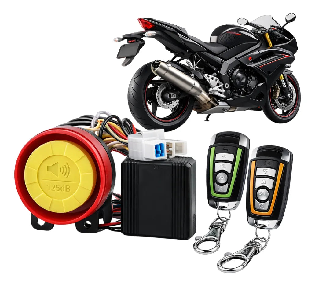 Kit Alarma Para Moto Sirena 125 Db Con 2 Controles Remotos