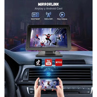 Carplay Tactil Carro Moto 7 Fullhd Bluetooth Camara Reversa Negro