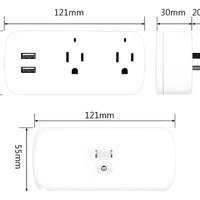 Tomacorriente Inteligente Enchufe Doble Alexa Google 2 Usb