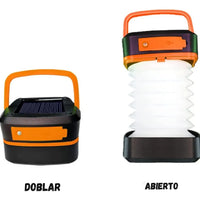 Linterna Led Solar Plegable Portatil Para Camping 3 Tonos De Luz