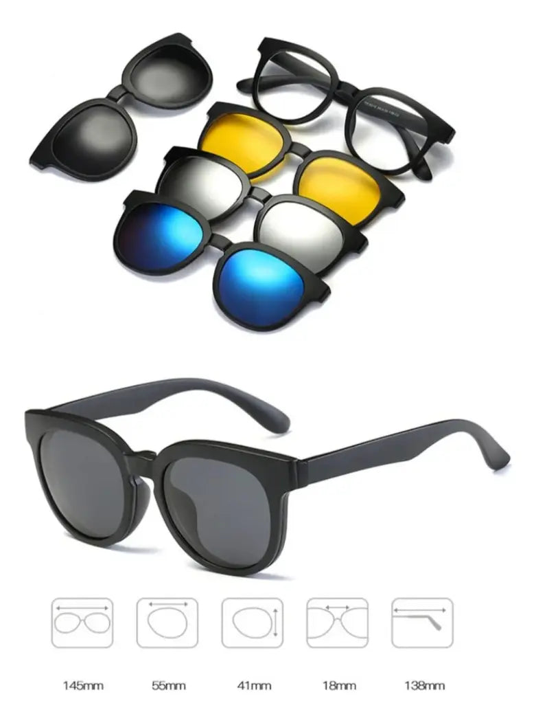 Gafas Magicas De Visión De Sol 3 En 1 Lentes Intercambiables