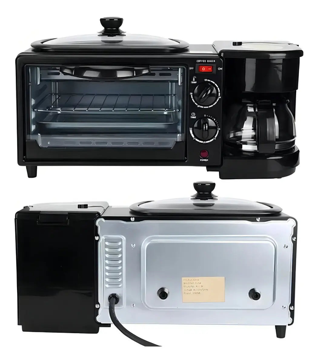 Horno Eléctrico Tostador Sokany Cafetera Parrilla 3 En 1