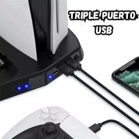 Base Refrigerante Para Play 5 Estación De Carga Dual 3 Usb
