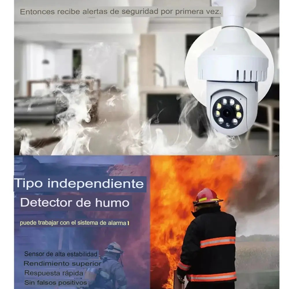 Camara De Seguridad Wifi Sensor De Humo Appv380 Vision Noctu