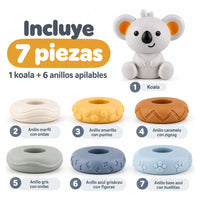 Juguete Didáctico Koala Torre Apilable Silicona Para Bebé