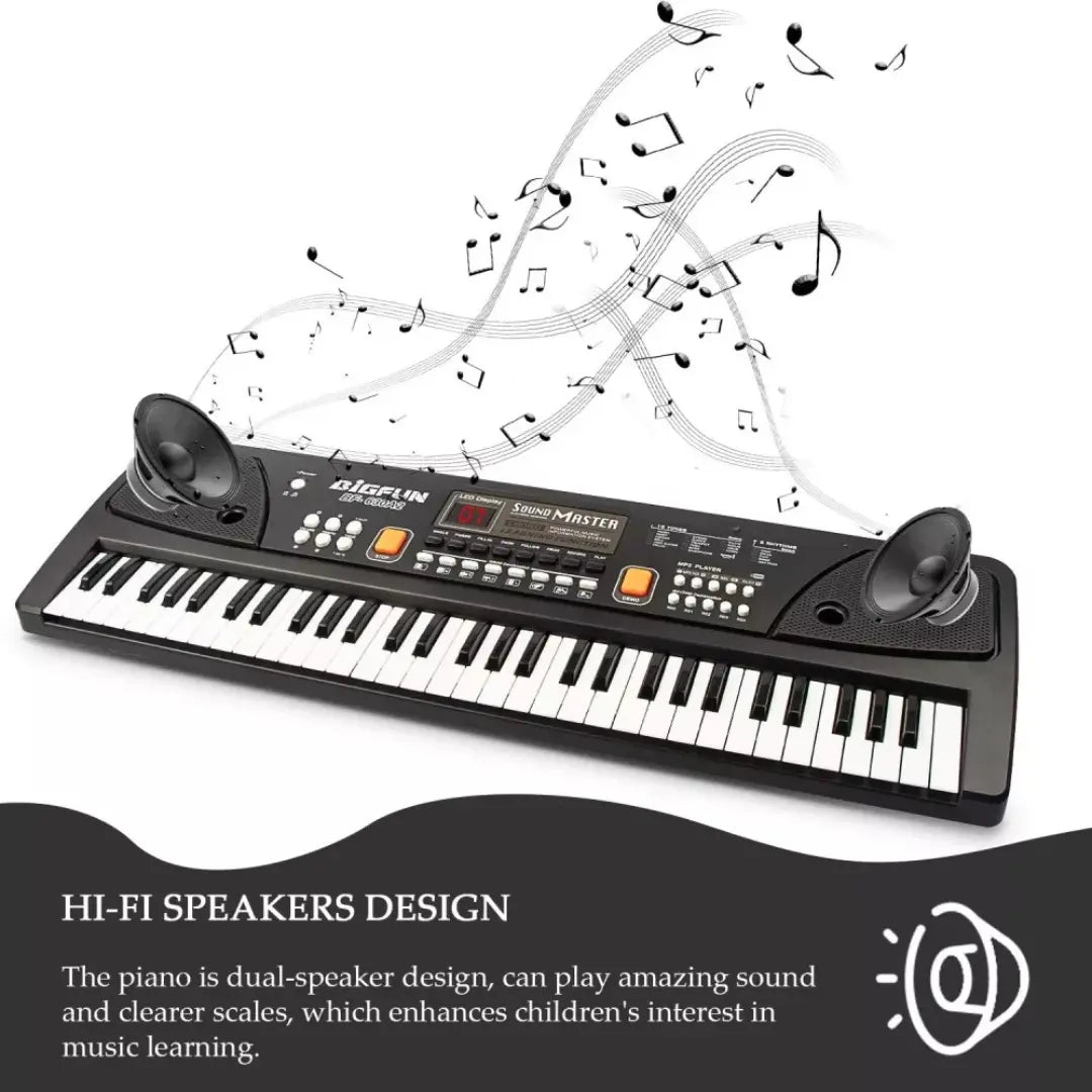 Piano Organeta Musical Para Niños 61 Teclas Bigfun Microfono