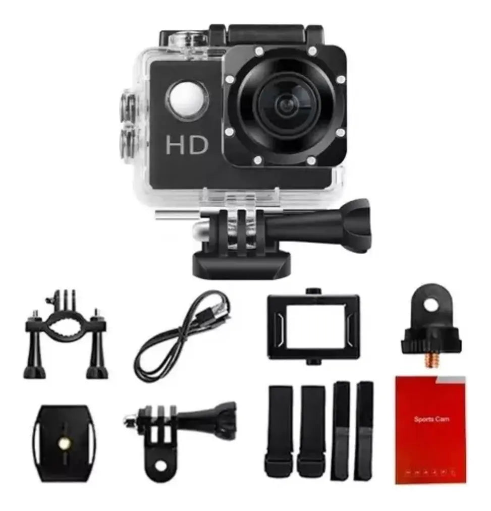 Camara De Accion Deportiva Sumergible Hd1080 Casco/moto/bici