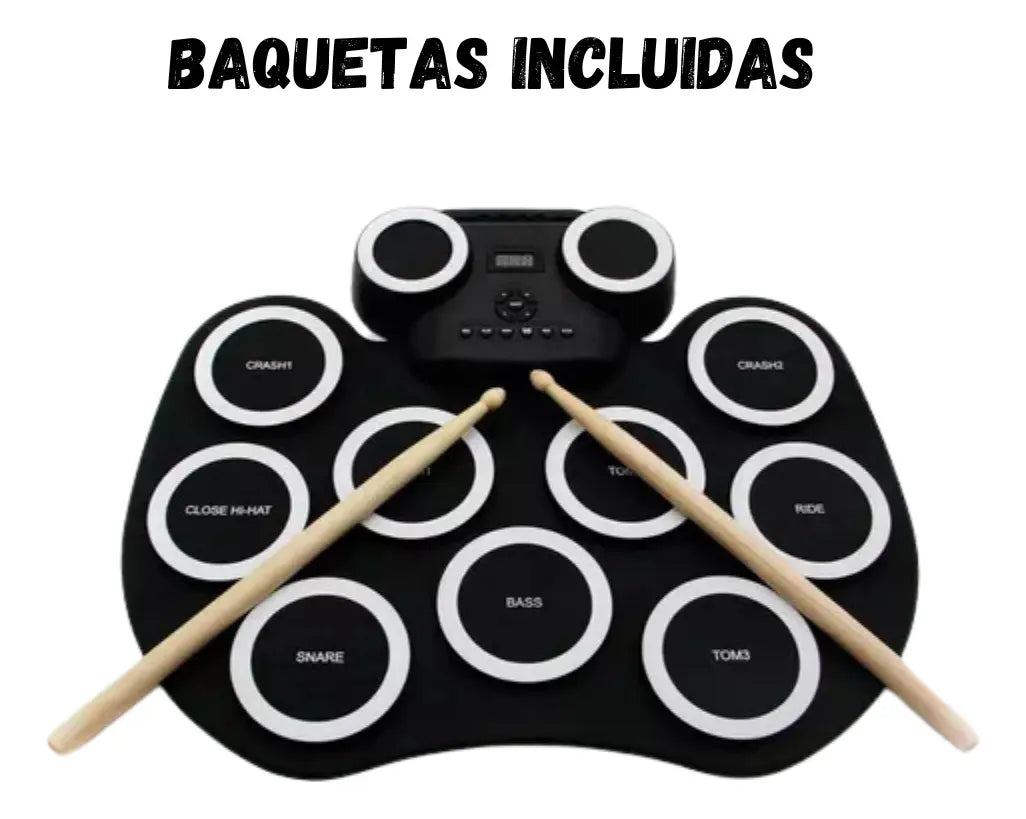 Batería Electrónica Musical Bluetooth Recargable Con Pedales