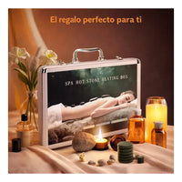 Kit Piedras Volcánicas Para Masaje Spa Profesional Maletin