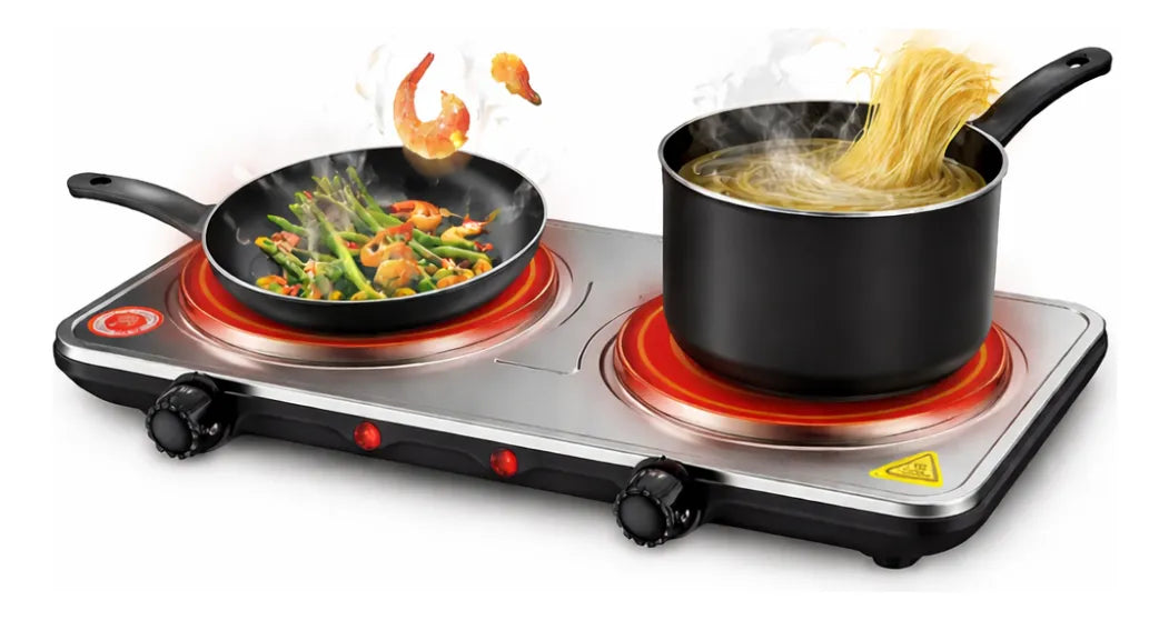 Estufa Sokany Eléctrica Doble Hornilla Portátil 2000W para Cocina Práctica