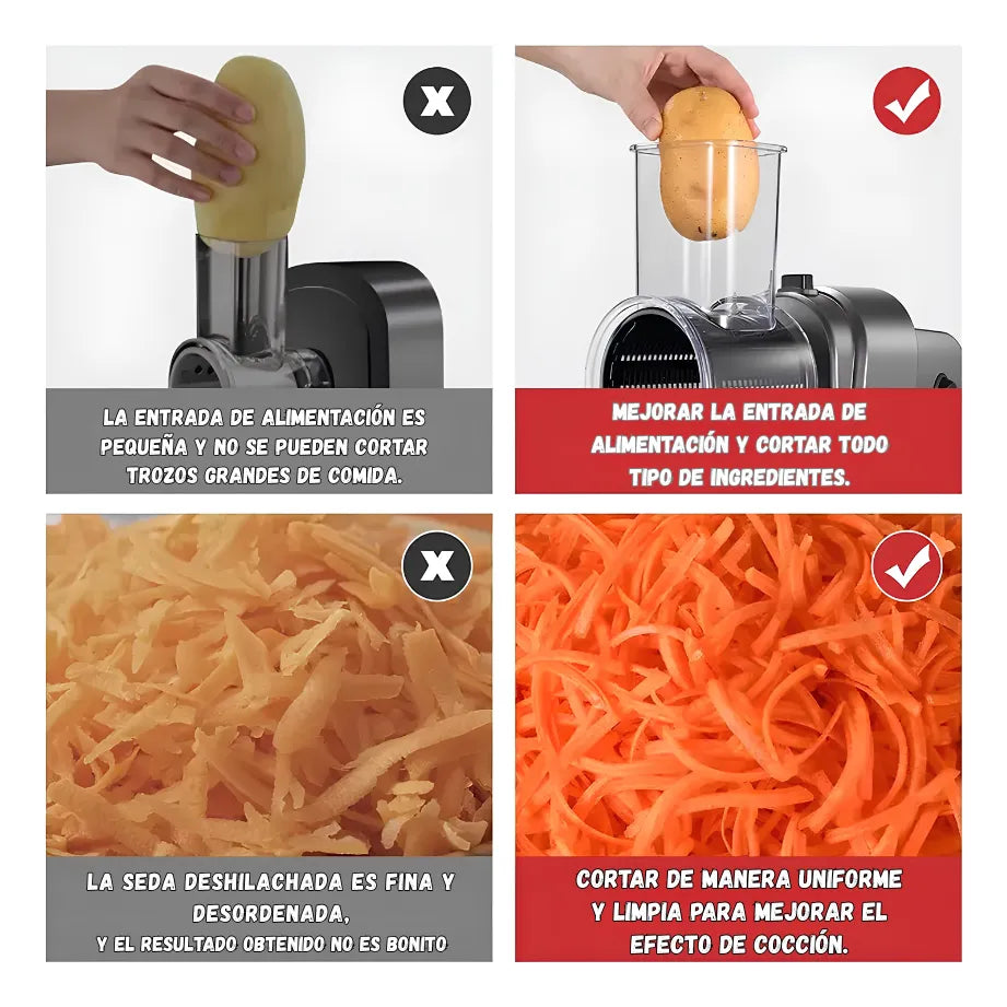 Rallador Cortador De Vegetales Multifuncional Electrico 5 en 1 500W