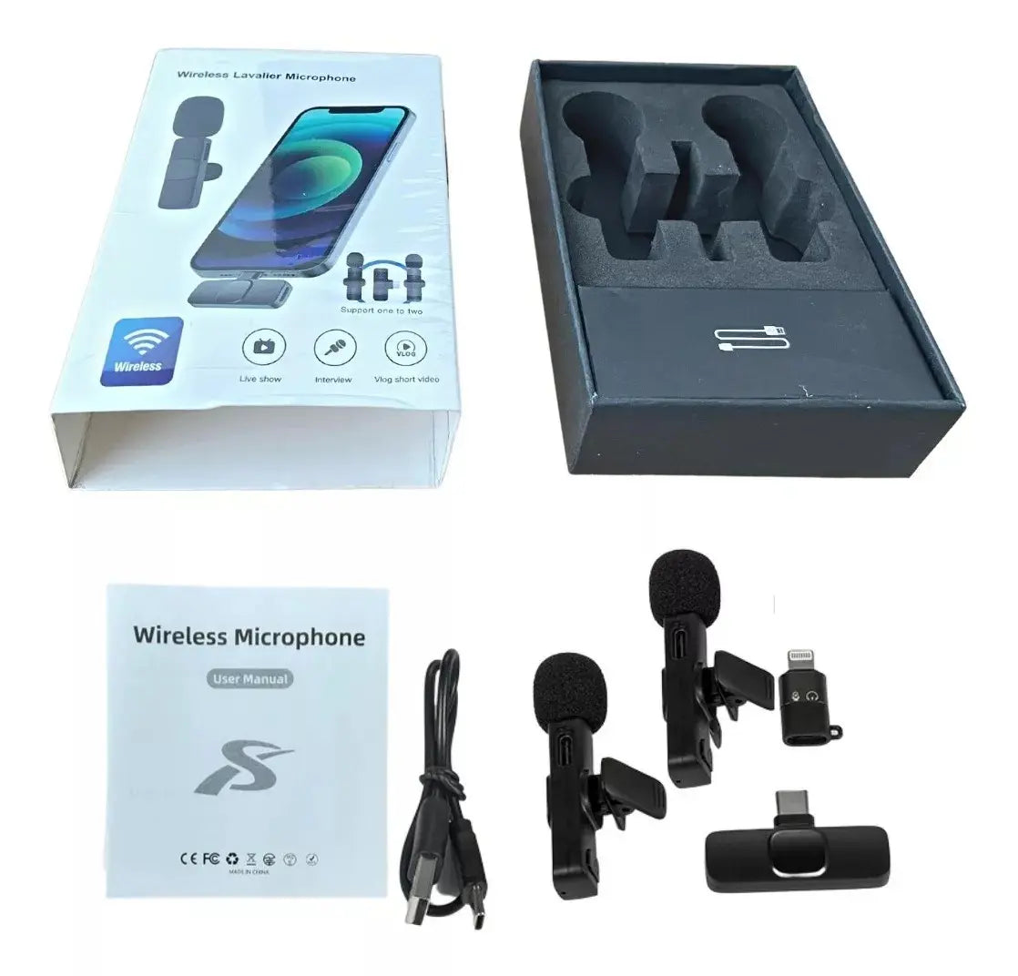 Micrófonos Inalámbricos Solapa 2 En 1 Para iPhone/tipo C