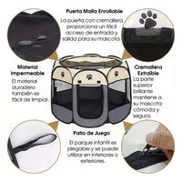Corral Para Mascotas Ch Plegable Tela Cama Portátil