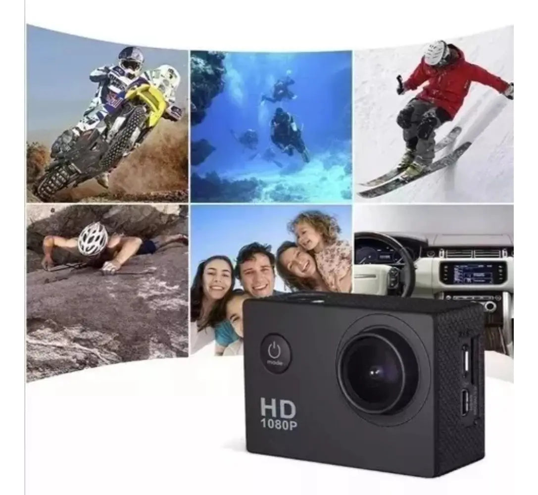 Camara De Accion Deportiva Sumergible Hd1080 Casco/moto/bici