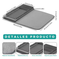 Tapete Escurridor De Loza Absorbente Organizador De Platos