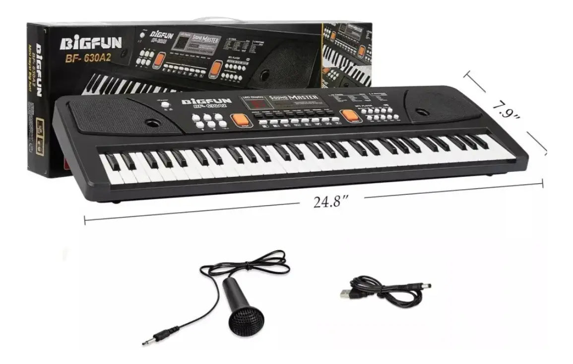 Piano Organeta Musical Para Niños 61 Teclas Bigfun Microfono