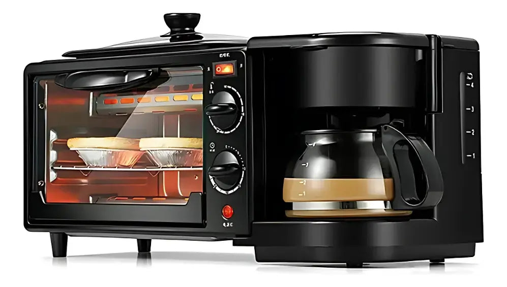 Horno Eléctrico Tostador Sokany Cafetera Parrilla 3 En 1