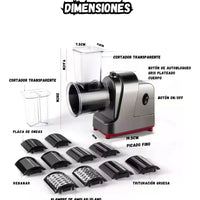 Rallador Cortador De Vegetales Multifuncional Electrico 5 en 1 500W