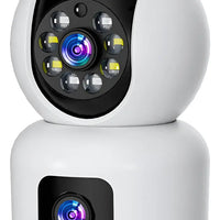 Camara De Seguridad Wifi Ip Doble Lente Robotica App Icsee