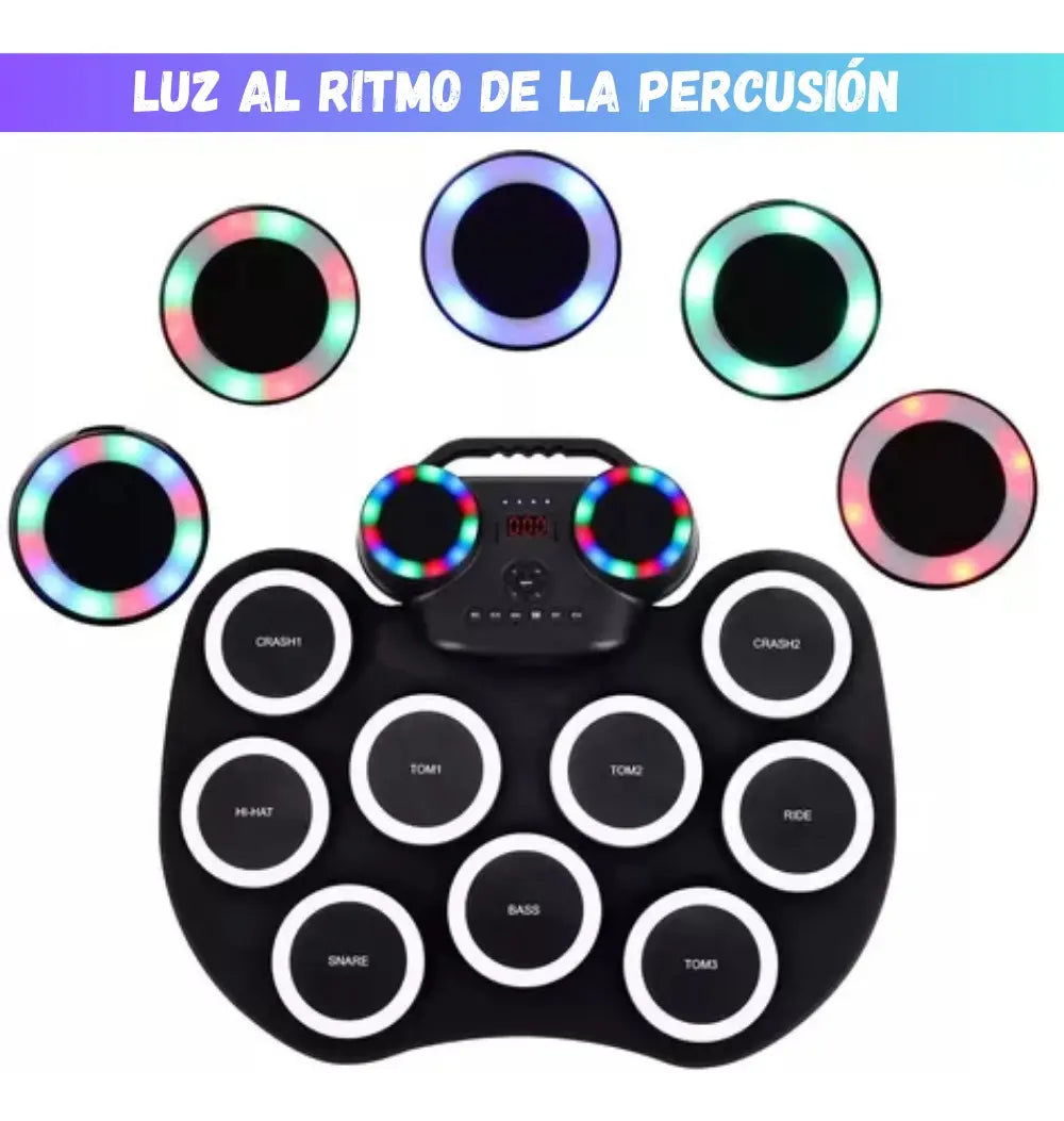 Batería Electrónica Musical Bluetooth Recargable Con Pedales