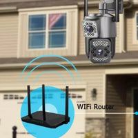 Cámara Ip Exterior Doble Lente Wifi Vision Nocturna 360 V380