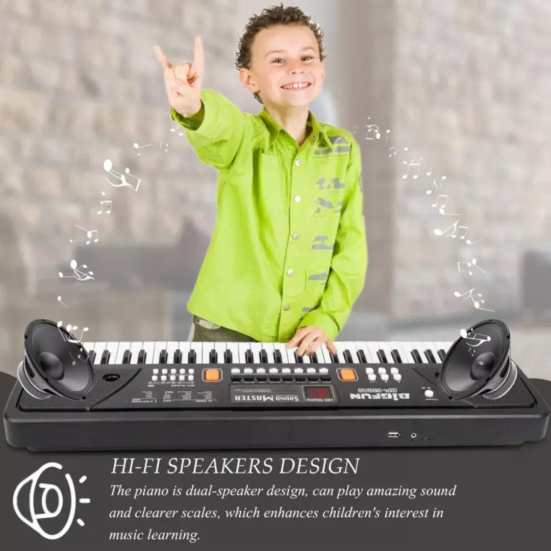 Piano Organeta Musical Para Niños 61 Teclas Bigfun Microfono