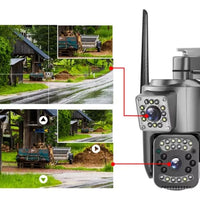 Cámara Ip Exterior Doble Lente Wifi Vision Nocturna 360 V380