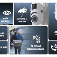 Camara De Seguridad Ip Doble Lente Impermeable Wifi V380