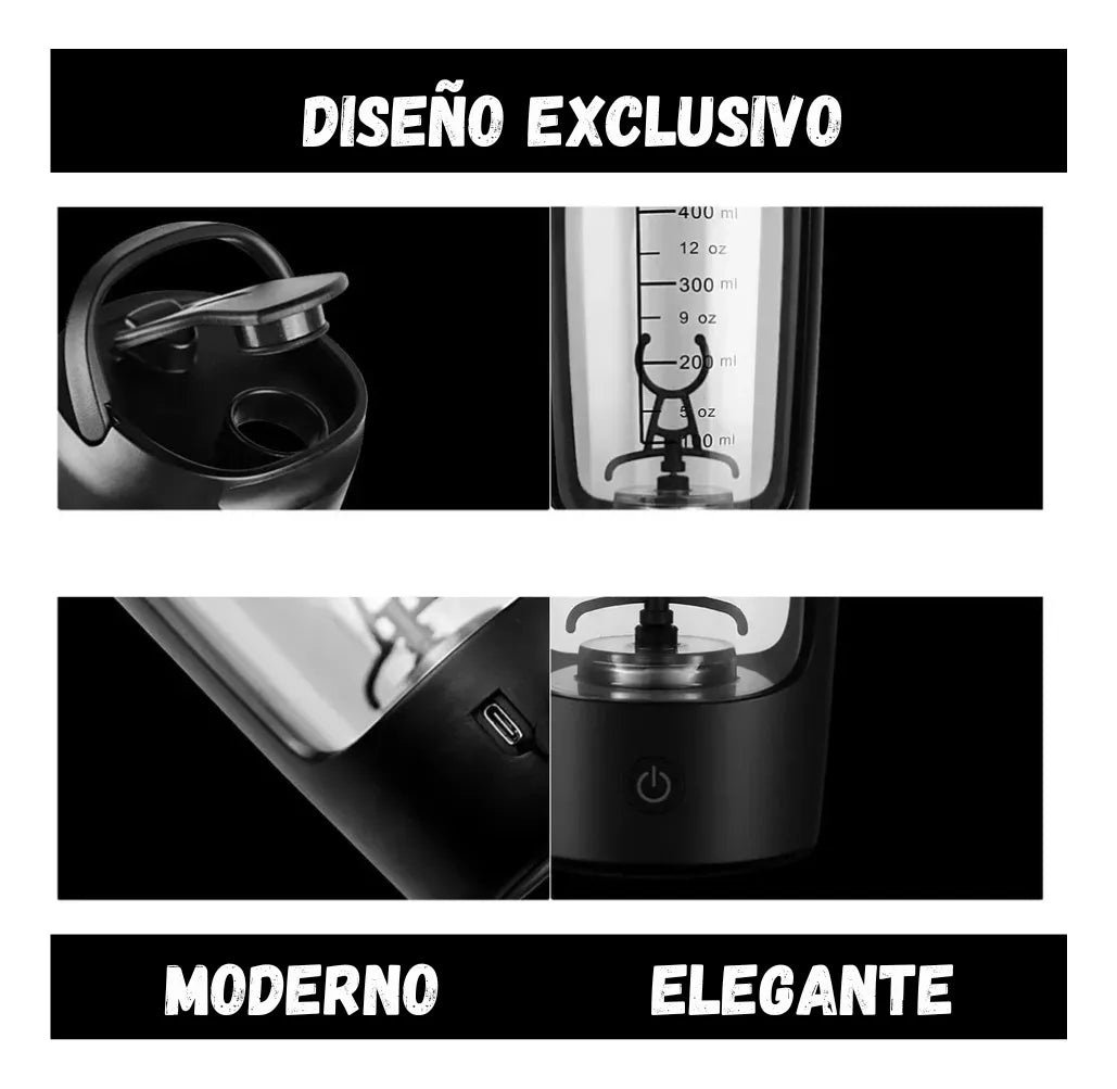 Mezclador Eléctrico De Proteínas Botella Batidora Recargable
