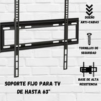Soporte De Pared Para Tv 26 - 63 Mt-146 Color Negro