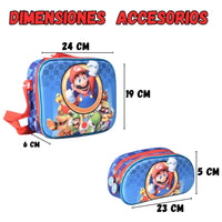 Kit X3 Maleta +lonchera +cartuchera Personaje 3d Niño Y Niña