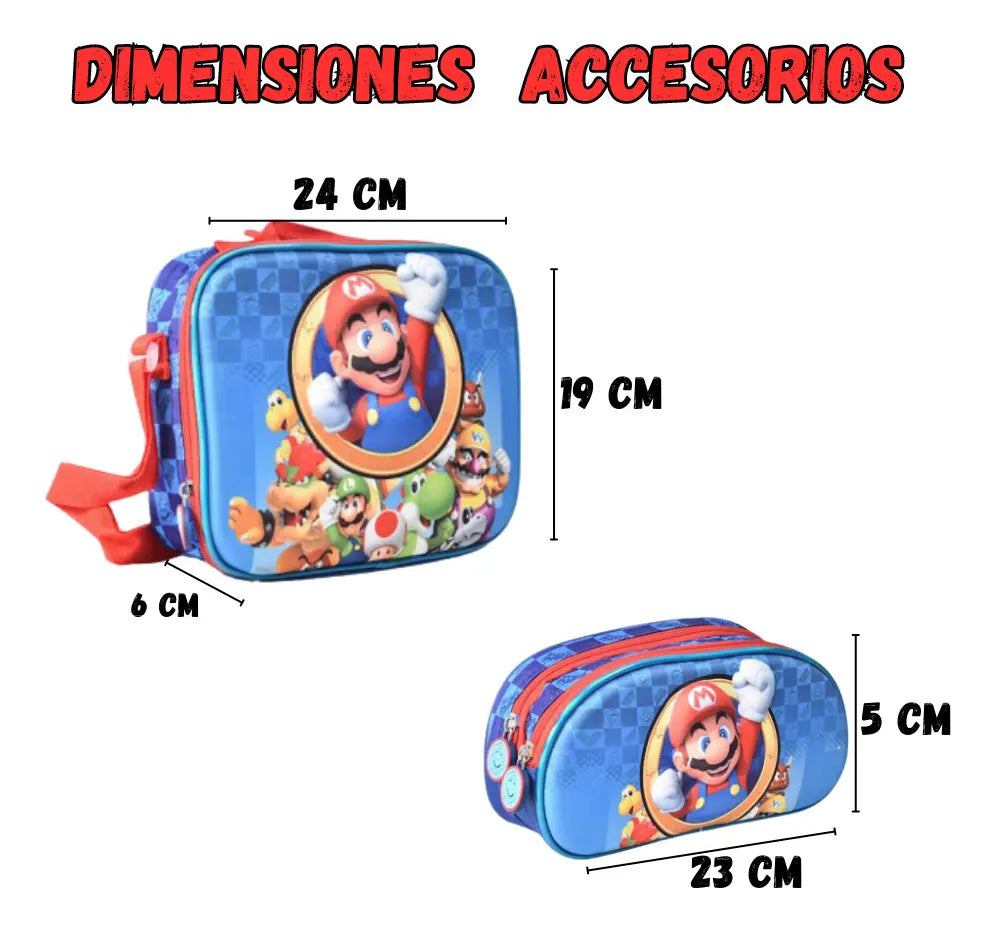 Kit X3 Maleta +lonchera +cartuchera Personaje 3d Niño Y Niña