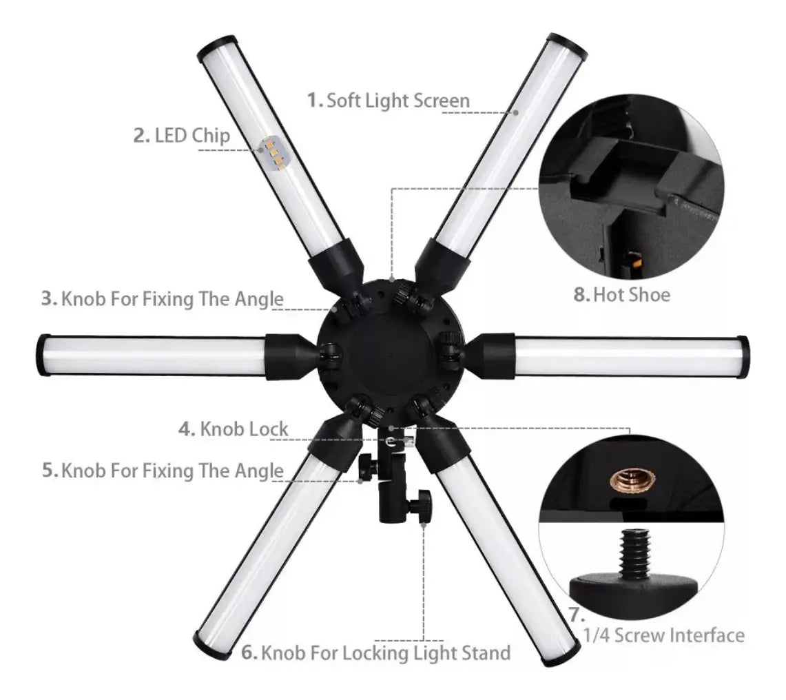 Aro De Luz Led Profesional Star Light Para Fotografía 3tonos