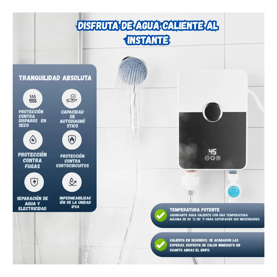 Calentador De Agua Electrico Pantalla Digital Temperatura Ajustable