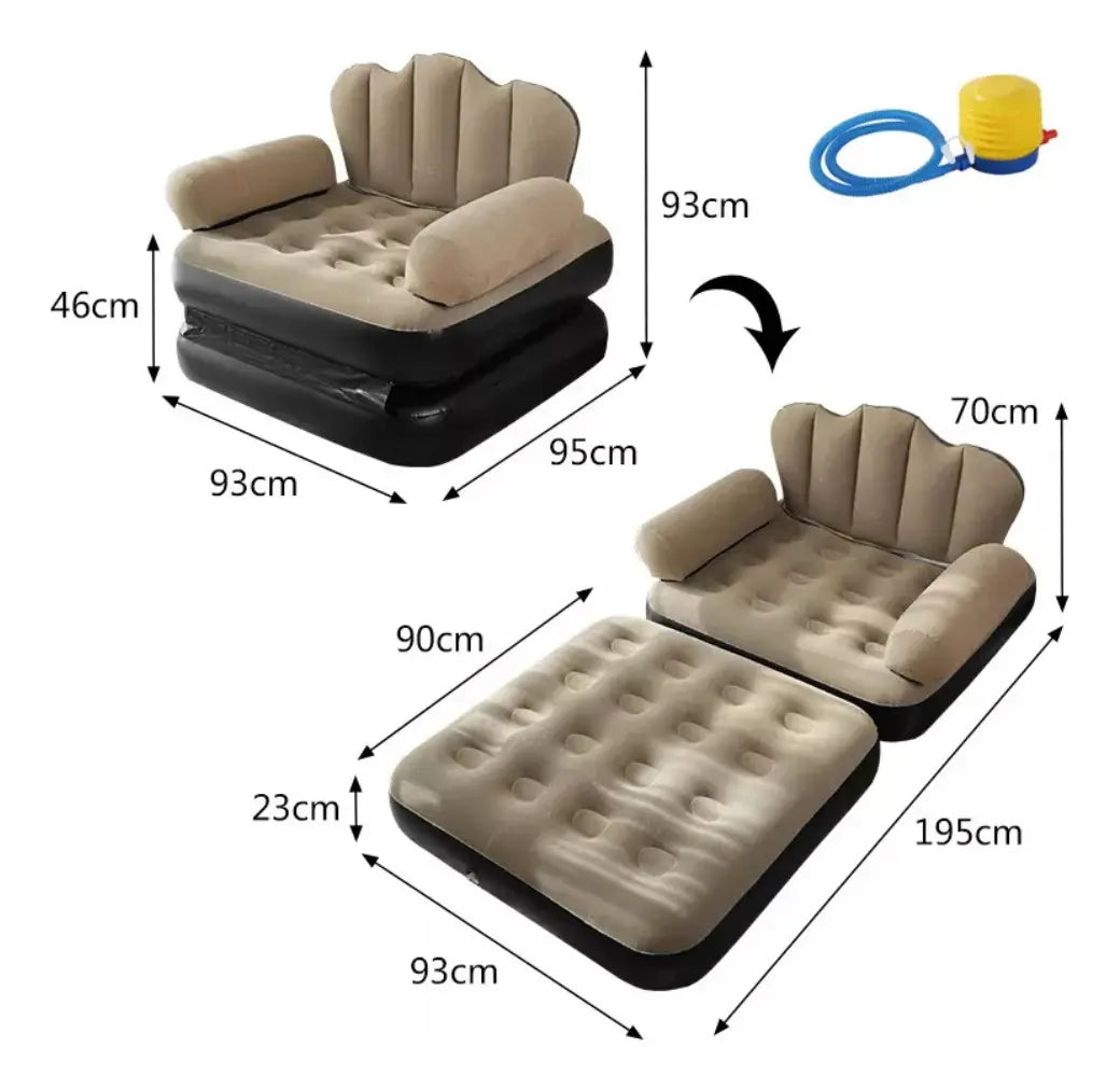 Sofá Cama Inflable De Doble Uso Plegable Multifunción