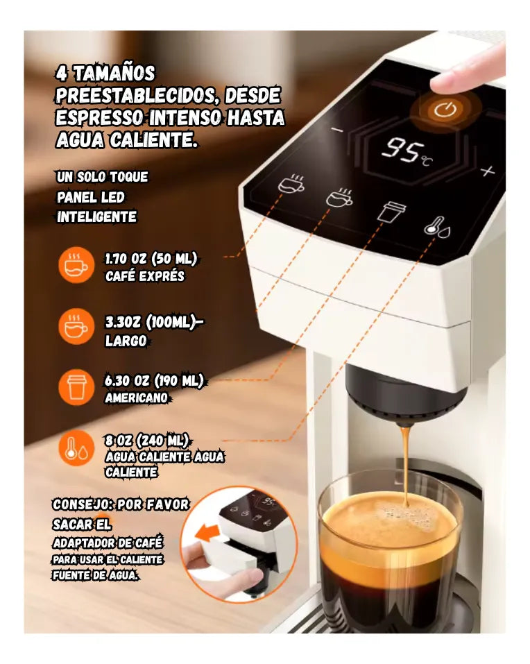 Maquina Cafetera Electrica Multicapsula  3 en 1 Pantalla Digital