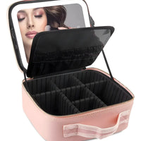 Estuche Portátil Para Maquillaje Con Luz Led Y Espejo Viaje