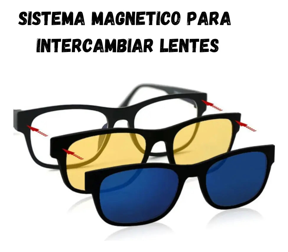 Gafas Magicas De Visión De Sol 3 En 1 Lentes Intercambiables
