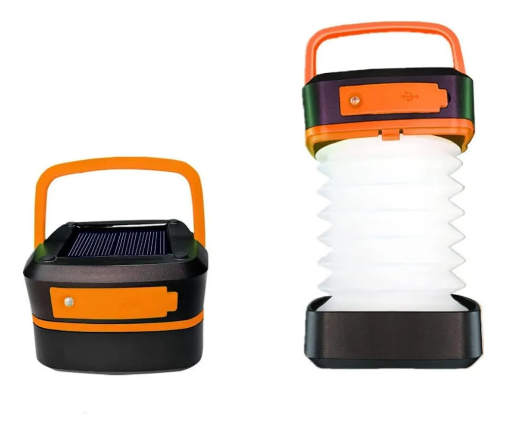 Linterna Led Solar Plegable Portatil Para Camping 3 Tonos De Luz