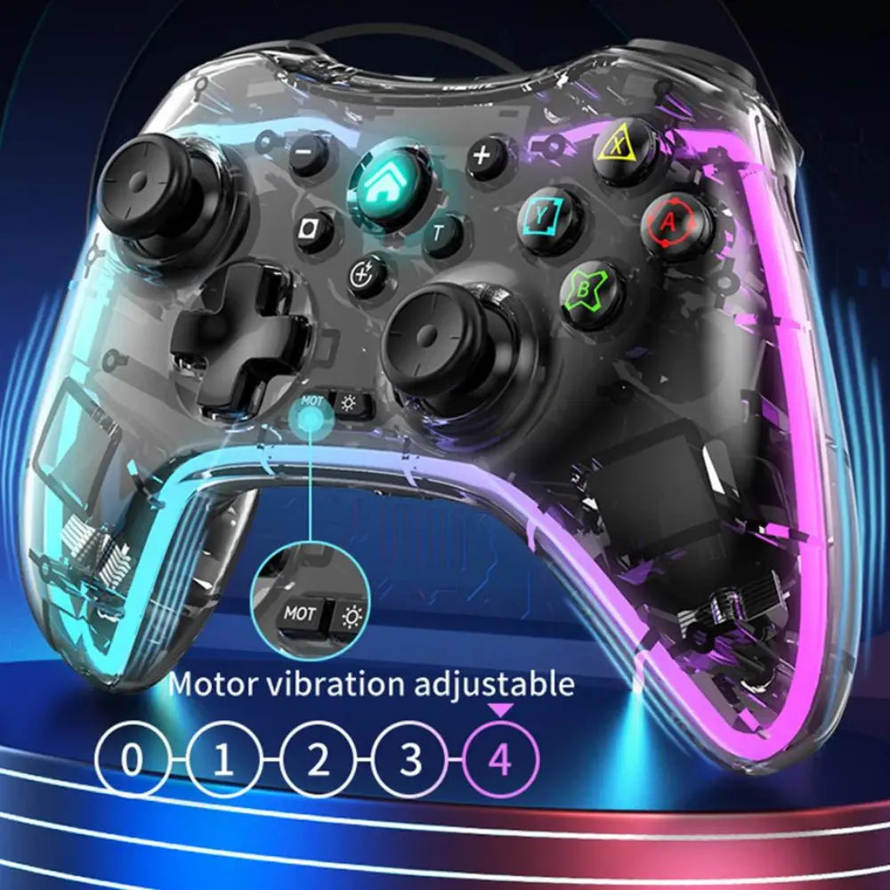 Control Inalambrico Gamepad Transparente Rgb Joystick Bsp-s3