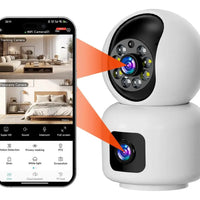 Camara De Seguridad Wifi Ip Doble Lente Robotica App Icsee