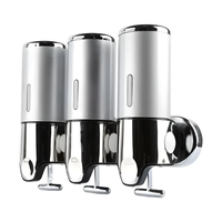 Dispensador pared  de shampoo jabon 3 compartimientos
