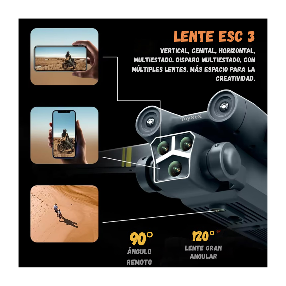 Drone Z3 Max Triple Camara Sensor Obstaculos Control Con Camara HD